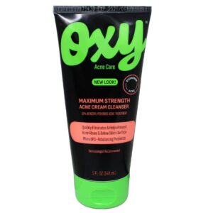 Oxy Acne Medication Face Wash - Maximum Action with Maximum Strength 10% Benzoyl Peroxide (5 Fl Oz)