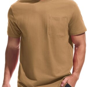 VEIISAR Mens T Shirt - Short Sleeve Crew Neck Soft Fitted Elastic Tees Fresh Classic Tshirts Color 20+
