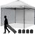 KAMPKEEPER 10×10 Pop Up Canopy Tent with 2 Sidewalls, Beach Tent – Easy Outdoor Sun Shade for Events, Parties, Camping – Gazebo with 4 Weight Bags & Carry Bag.(White)