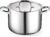 Cook N Home Stainless Steel Stockpot with Lid 6 Quart, Tri-Ply Clad Soup Pot, Induction Cooking pot, Silver