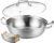 Delarlo Tri-Ply Stainless Steel 11 inch Everyday Pan with Lid, Kitchen Induction Deep Saute Pan,shabu shabu pot High Side Cooking Pot 3.5QT, Oven Safe Stock Pot, Up to 600℉