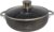 IMUSA 3.2qt Charcoal Aluminum Nonstick Caldero with Glass Lid, Black