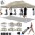 HOTEEL 10×20 Pop up Canopy Tent for Parties, Heavy Duty Easy Setup Tent with 6 Sidewalls, Outdoor Commercial Instant Gazebo for Wedding Event, with Roller Bag & Sand Bags, Khaki(Hexagonal Frame)