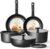 CAROTE Pots and Pans Set Non Stick, Cookware Set Detachable Handle, Nonstick Induction Kitchen Sets Non Stick with Removable Handle, RV Cook Ware, Oven Safe, Black