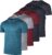Real Essentials 5 Pack: Men’s Short Sleeve Dry Fit Active Crew Neck T Shirt – Athletic Running Gym Workout Tee Tops